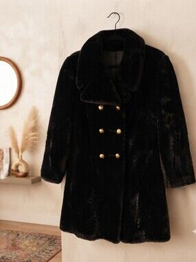 Vintage Borgana Styled by Sportowne Faux Fur Coat Jacket Mid Century Size 6